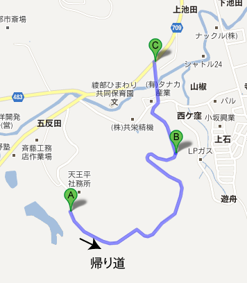 奥都城への地図